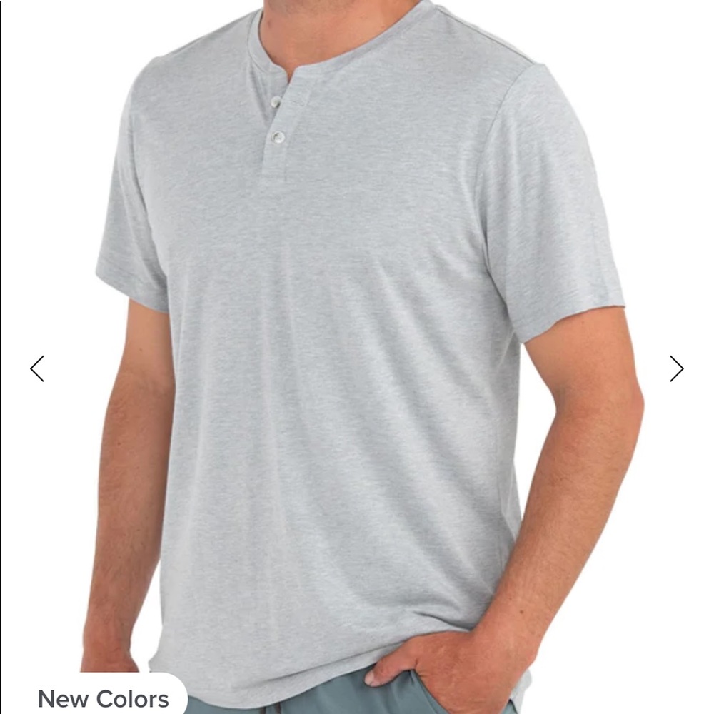 Free Fly Bamboo Heritage Short Sleeve Henley - Light Heather Grey - XL